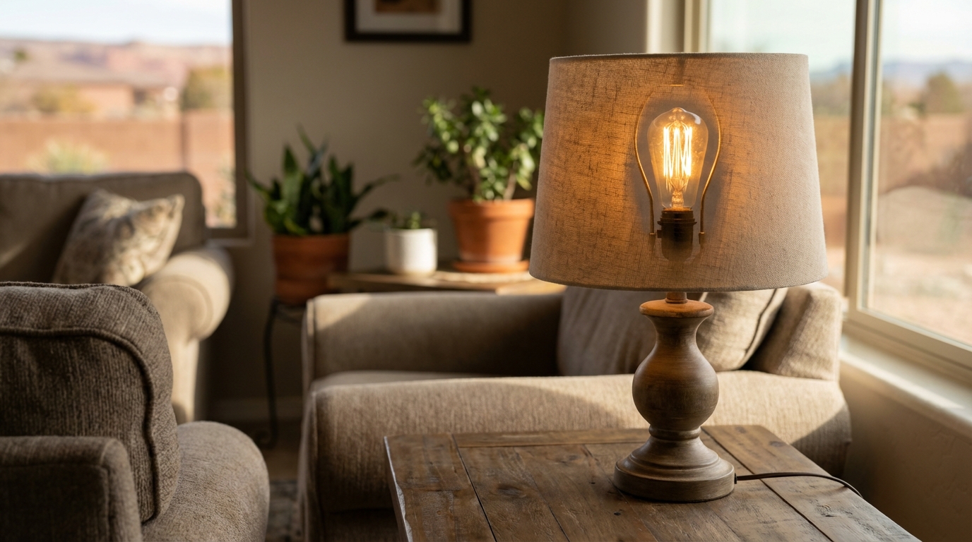 Flickering light bulb indicating electrical issues requiring a licensed electrician in Bullhead City, AZ.